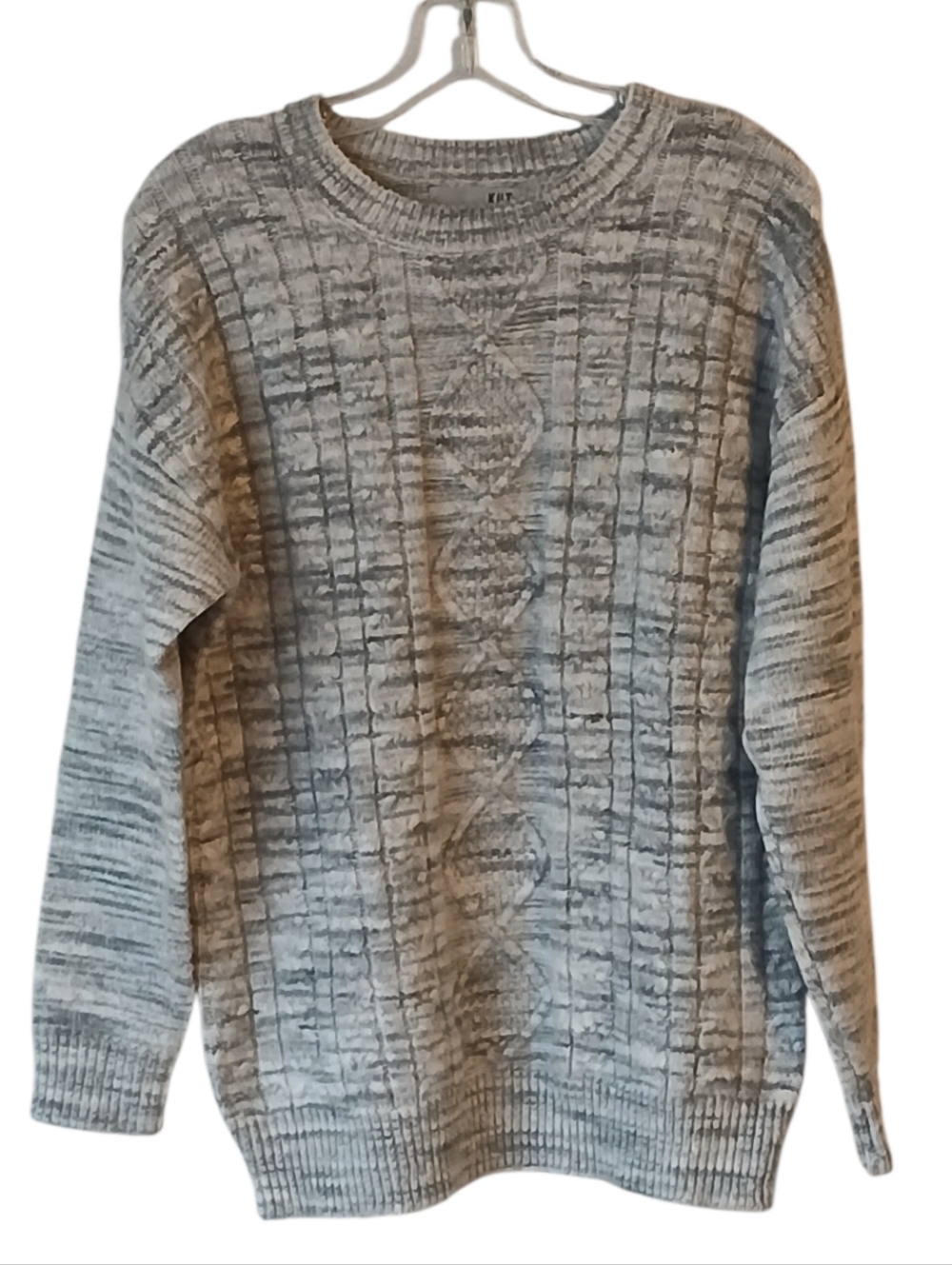 Kut from the Kloth Cable Knit Crew Neck Sweater Size Medium